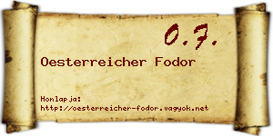 Oesterreicher Fodor névjegykártya